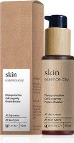 SKIN ESSENCE DAY 45ml intenzív és hosszan tartó hidratálást biztosíthat minden bőrtípus számára » hozzájárulhat a fény okozta bőröregedés lelassításához » segíthet feltölteni és kisimítani a ráncokat » támogathatja a kollagén és az elasztin termelődését a bőrben » enyhítheti a környezet káros hatásait